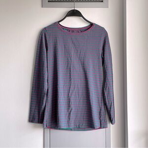 💗 OUI Pink and Green Striped Long Sleeve Tee